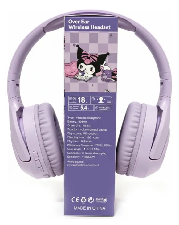 audifono 4 Audifono Bluetooth con Diseño Intercambiable Kuromi