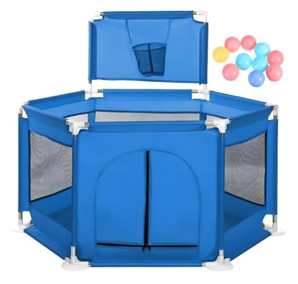 Corral Seguridad Niños Hexagonal Con Aro De Basket /premium