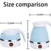 hervidor 3 Hervidor Calentador Eléctrico Plegable Portátil Silicon 0.6 Ltrs. Color Celeste/Blanco/Rosa