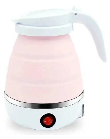 hervidor 4 Hervidor Calentador Eléctrico Plegable Portátil Silicon 0.6 Ltrs. Color Celeste/Blanco/Rosa