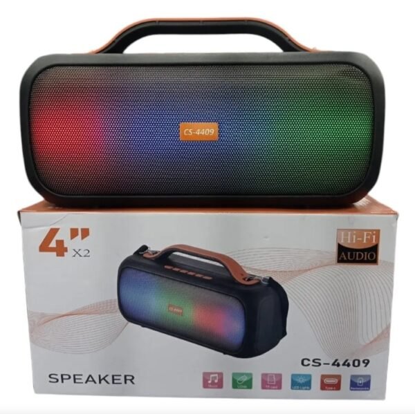 portada Parlante Portátil Recargable 4x2 Doble Cs-4409