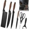 cuchillos 1 Set de 4 Cuchillos + Tijera + Pelador - HENVO ER-009